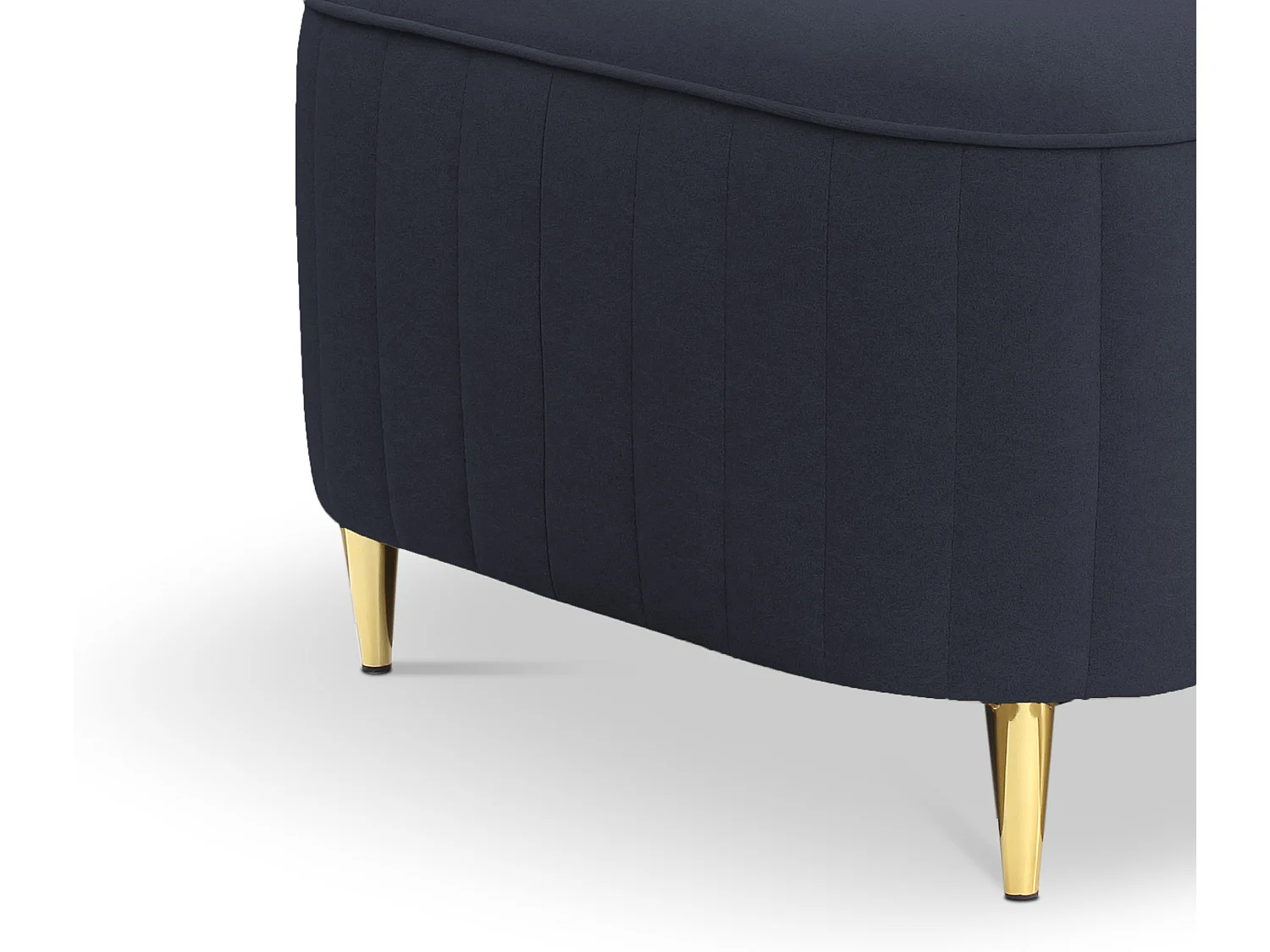 LAREN Poef - Modern design, metalen poten, hoogwaardige bekleding, zitpoef, voetenbankje 60x60x41cm NAVYBLAUW