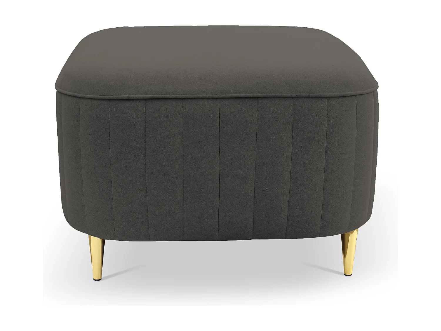 Pouf LAREN - Design moderne, pieds métalliques, tapisserie de haute qualité, pouf de siège, repose-pieds 60x60x41cm GRIS FONCÉ
