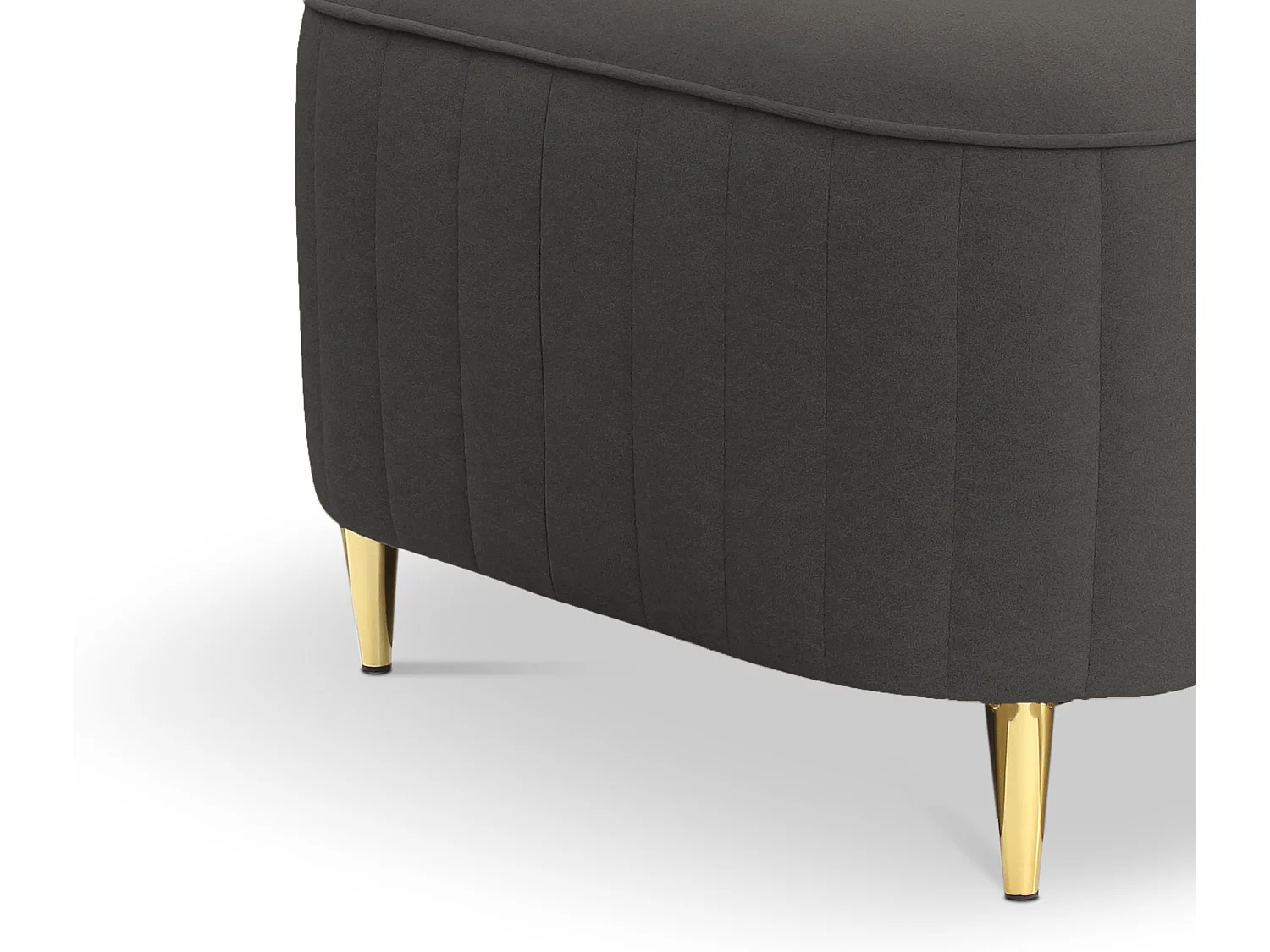 Pouf LAREN - Design moderne, pieds métalliques, tapisserie de haute qualité, pouf de siège, repose-pieds 60x60x41cm GRIS FONCÉ