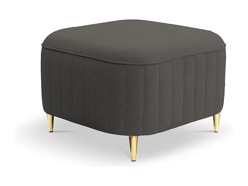 Pouf LAREN - Modernes Design, Metallfüße, hochwertige Polsterung, Sitzpouf, Fußstütze 60x60x41cm DUNKELGRAU