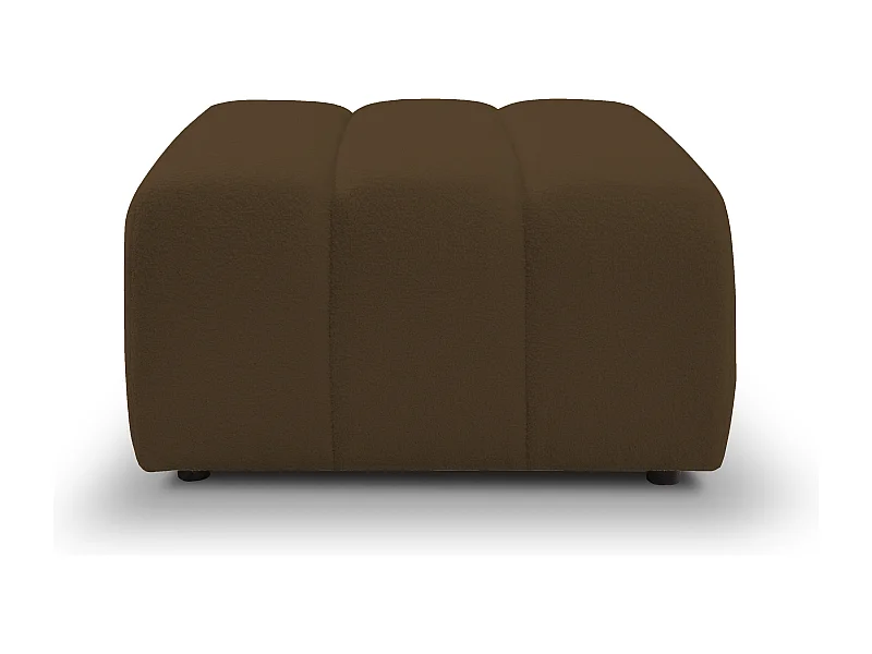 Pouf BALOO - Pouf confortable avec cadre en bois, mousse PUR, pieds noirs en plastique, design moderne 82x75x41cm Marron