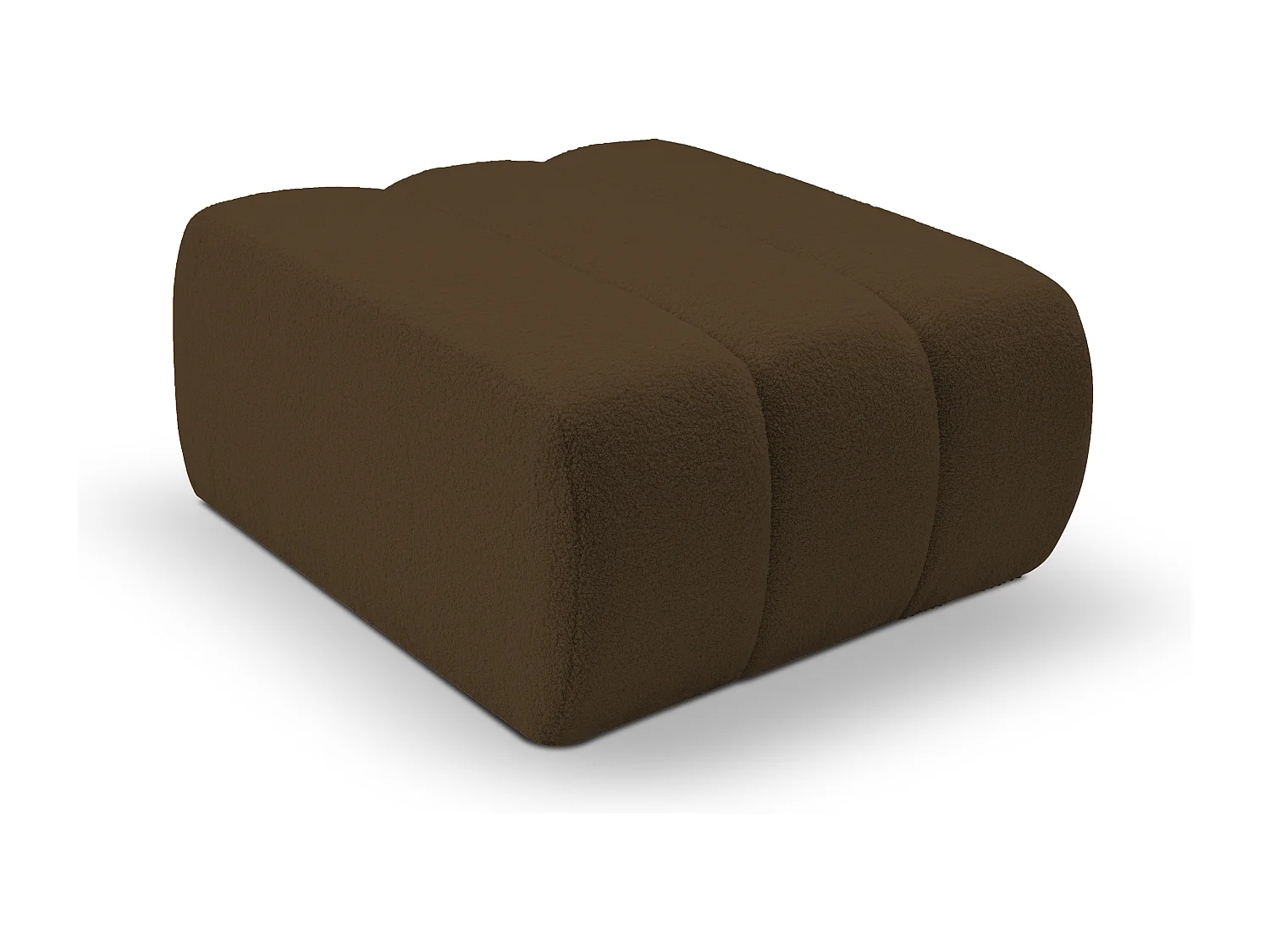 BALOO Poef - Comfortabele poef met houten frame, PUR-schuim, zwarte kunststof poten, modern design 82x75x41cm Bruin