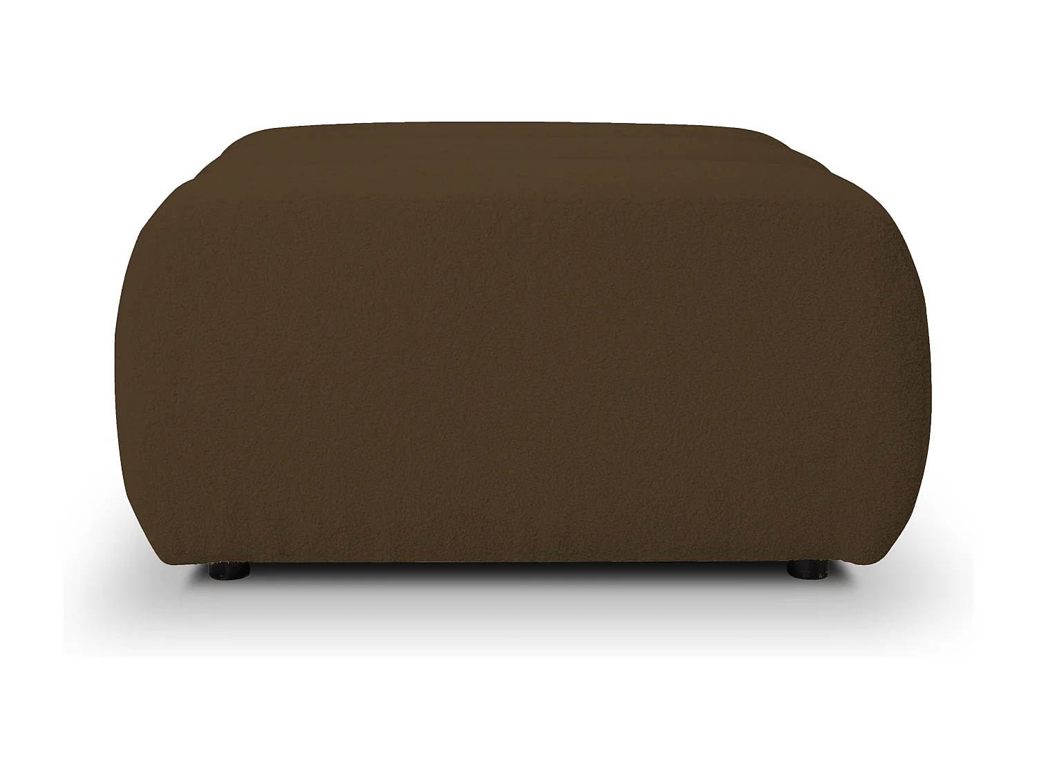 BALOO Poef - Comfortabele poef met houten frame, PUR-schuim, zwarte kunststof poten, modern design 82x75x41cm Bruin