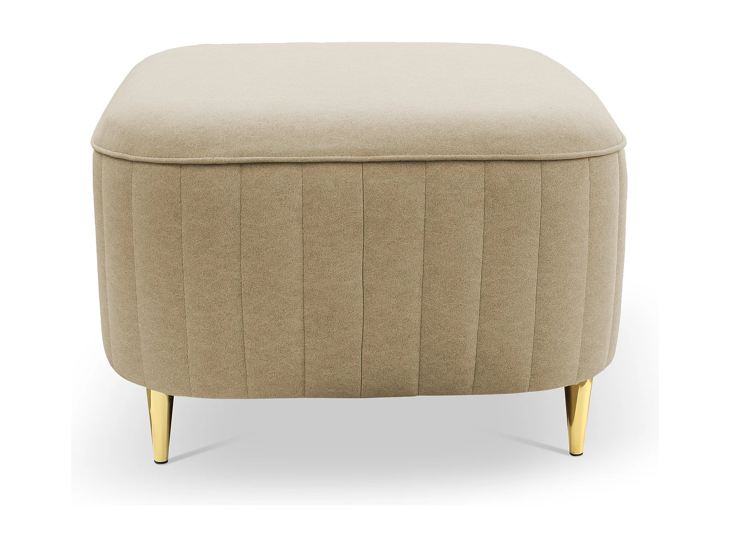 Pouf LAREN - Design moderne, pieds métalliques, tapisserie de haute qualité, pouf de siège, repose-pieds 60x60x41cm BEIGE