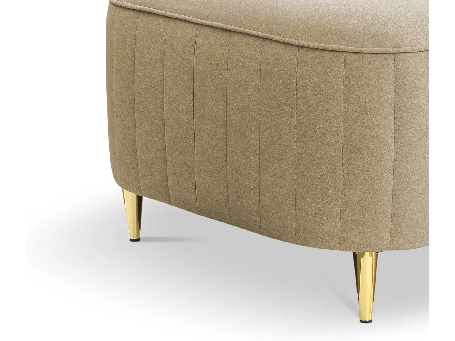 Pouf LAREN - Design moderne, pieds métalliques, tapisserie de haute qualité, pouf de siège, repose-pieds 60x60x41cm BEIGE
