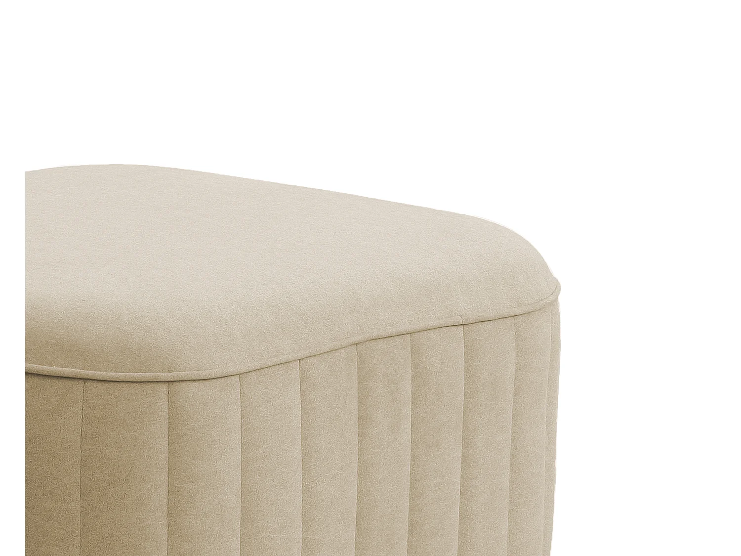 Pouf LAREN - Design moderne, pieds métalliques, tapisserie de haute qualité, pouf de siège, repose-pieds 60x60x41cm BEIGE