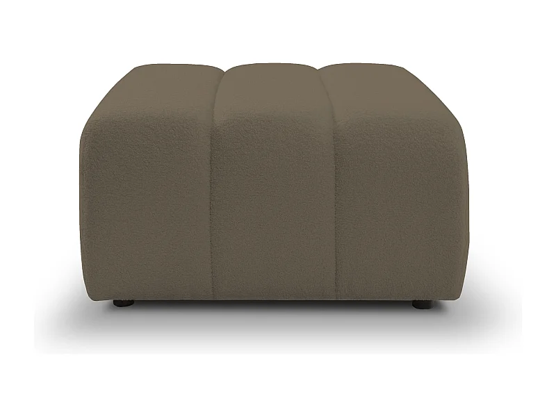 Pouf BALOO - Pouf confortable avec cadre en bois, mousse PUR, pieds noirs en plastique, design moderne 82x75x41cm Marron clair