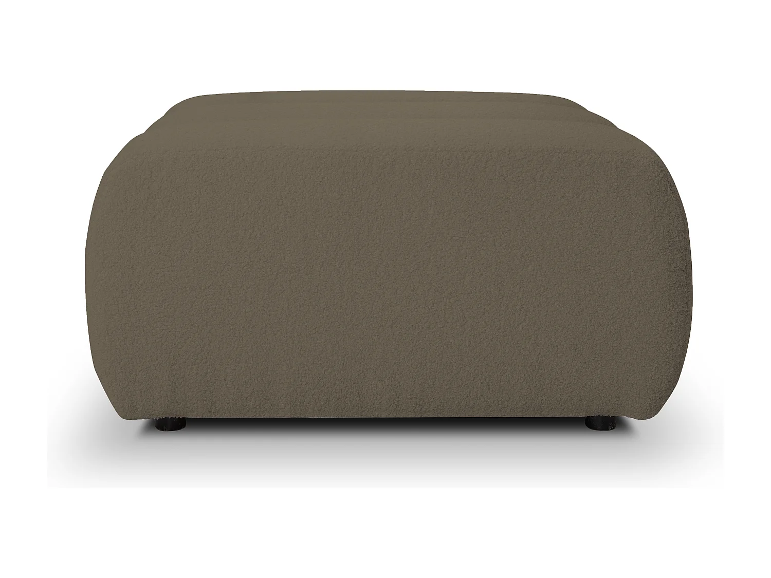 Pufa BALOO - Komfortowa pufa z drewnianą ramą, pianka PUR, czarne nogi z tworzywa sztucznego, nowoczesny design 82x75x41cm Jasnobrązowa