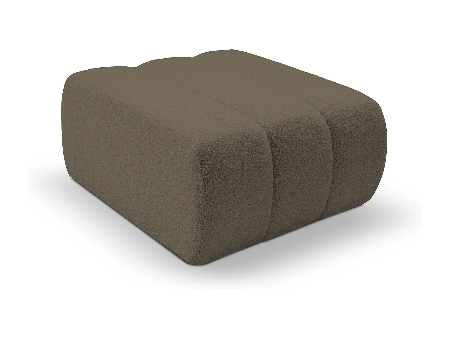 BALOO Poef - Comfortabele poef met houten frame, PUR-schuim, zwarte kunststof poten, modern design 82x75x41cm Lichtbruin