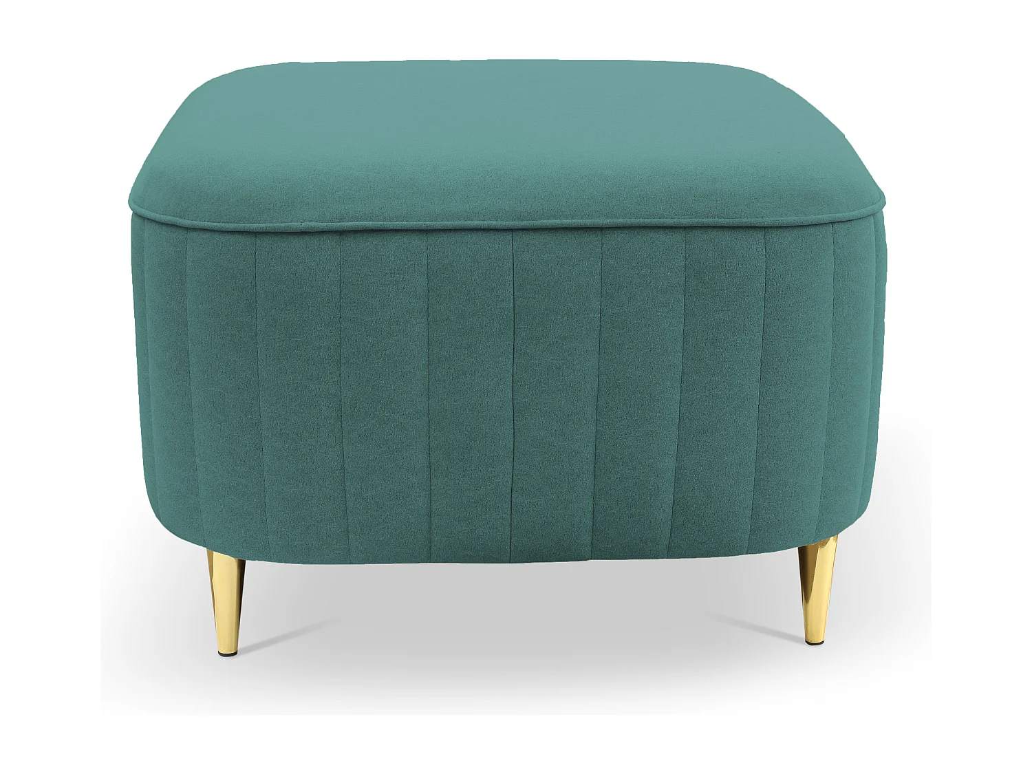 LAREN Poef - Modern design, metalen poten, hoogwaardige bekleding, zitpoef, voetenbankje 60x60x41cm TURKOISE