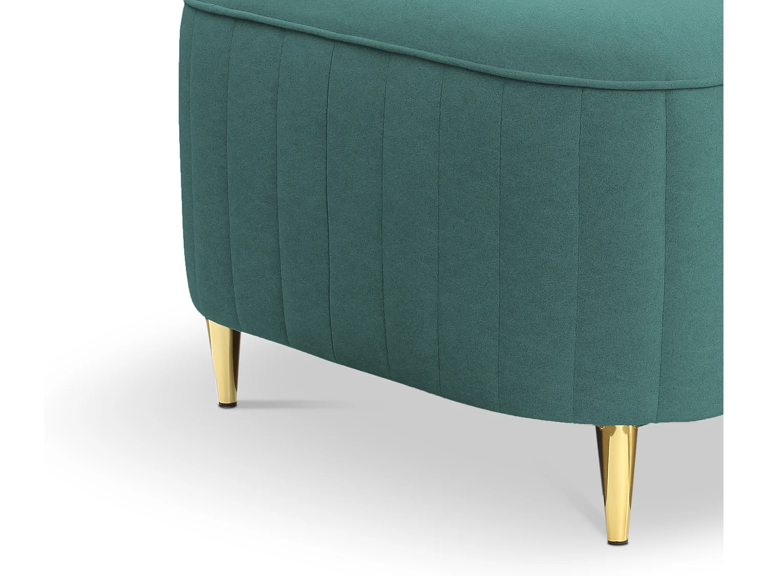 LAREN Poef - Modern design, metalen poten, hoogwaardige bekleding, zitpoef, voetenbankje 60x60x41cm TURKOISE