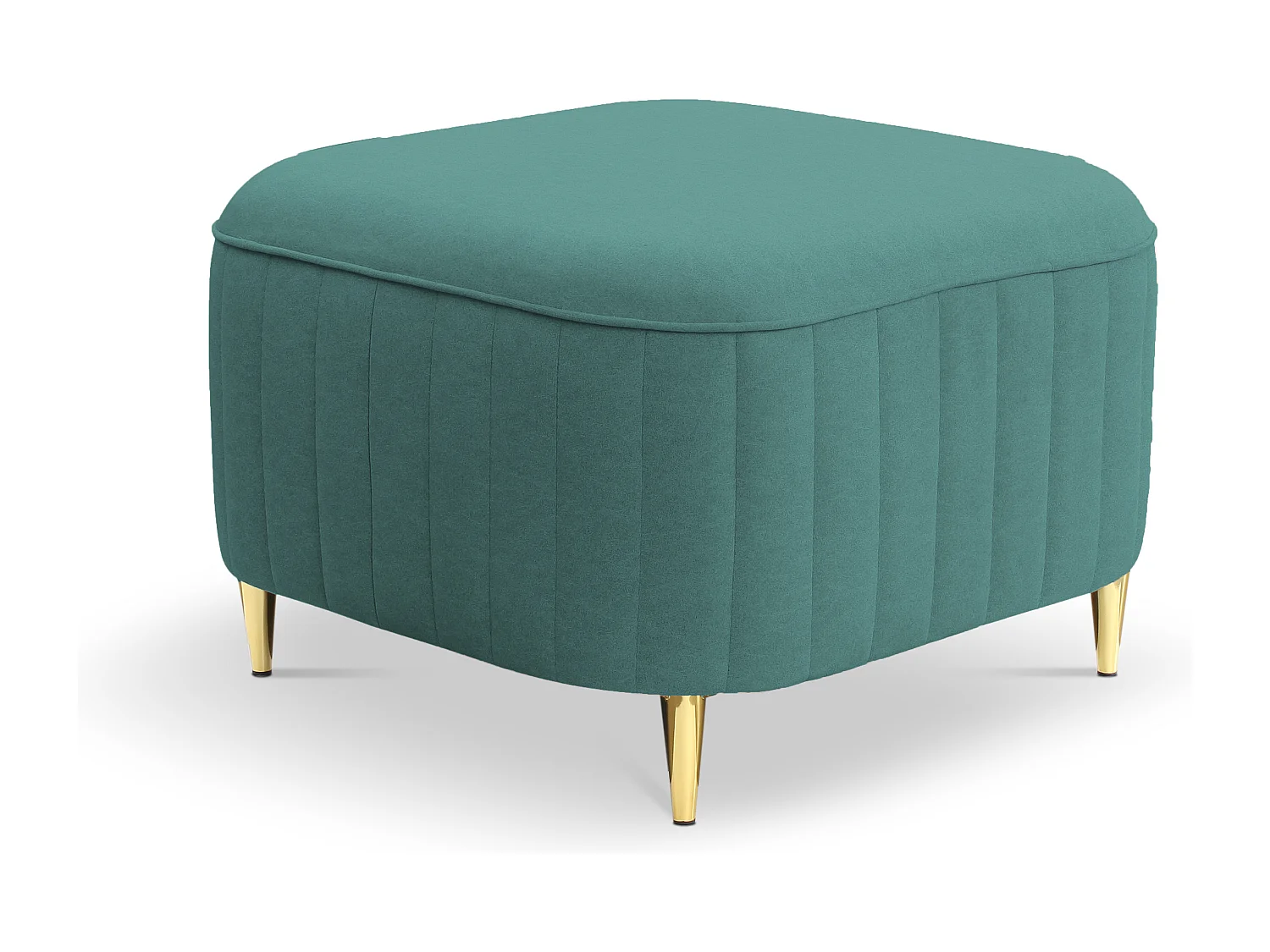 Pouf LAREN - Modernes Design, Metallfüße, hochwertige Polsterung, Sitzpouf, Fußstütze 60x60x41cm TÜRKIS