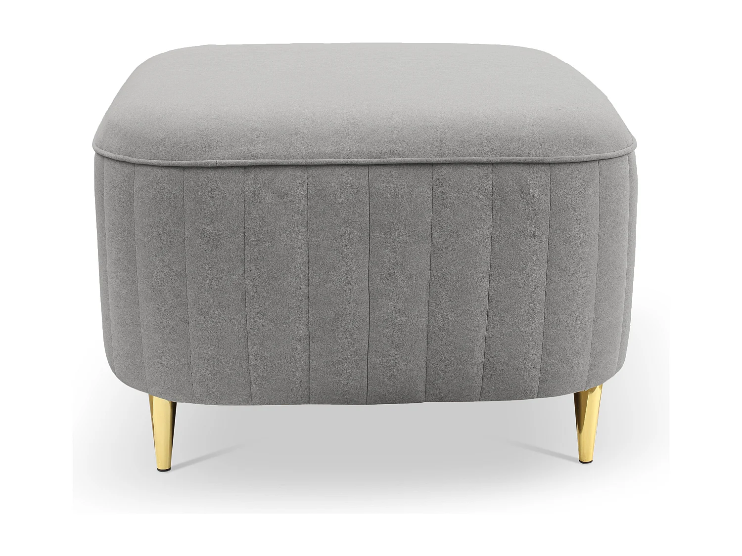 Pouf LAREN - Design moderne, pieds métalliques, tapisserie de haute qualité, pouf de siège, repose-pieds 60x60x41cm GRIS CLAIR