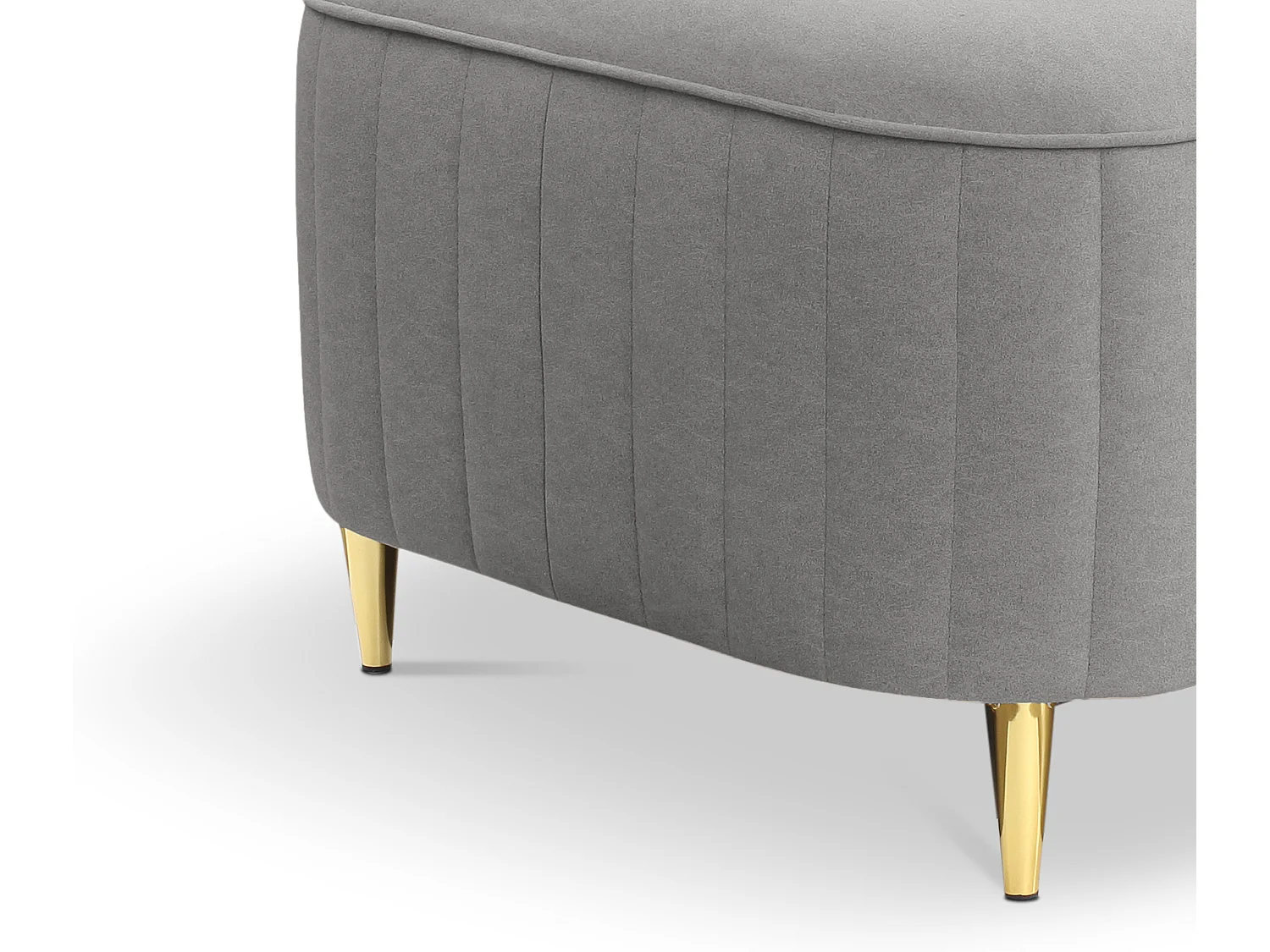 Pouf LAREN - Design moderne, pieds métalliques, tapisserie de haute qualité, pouf de siège, repose-pieds 60x60x41cm GRIS CLAIR