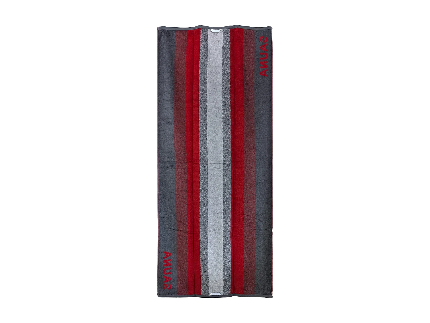Drap de sauna 85x200 cm pur coton collection SAUNA à rayures rouge