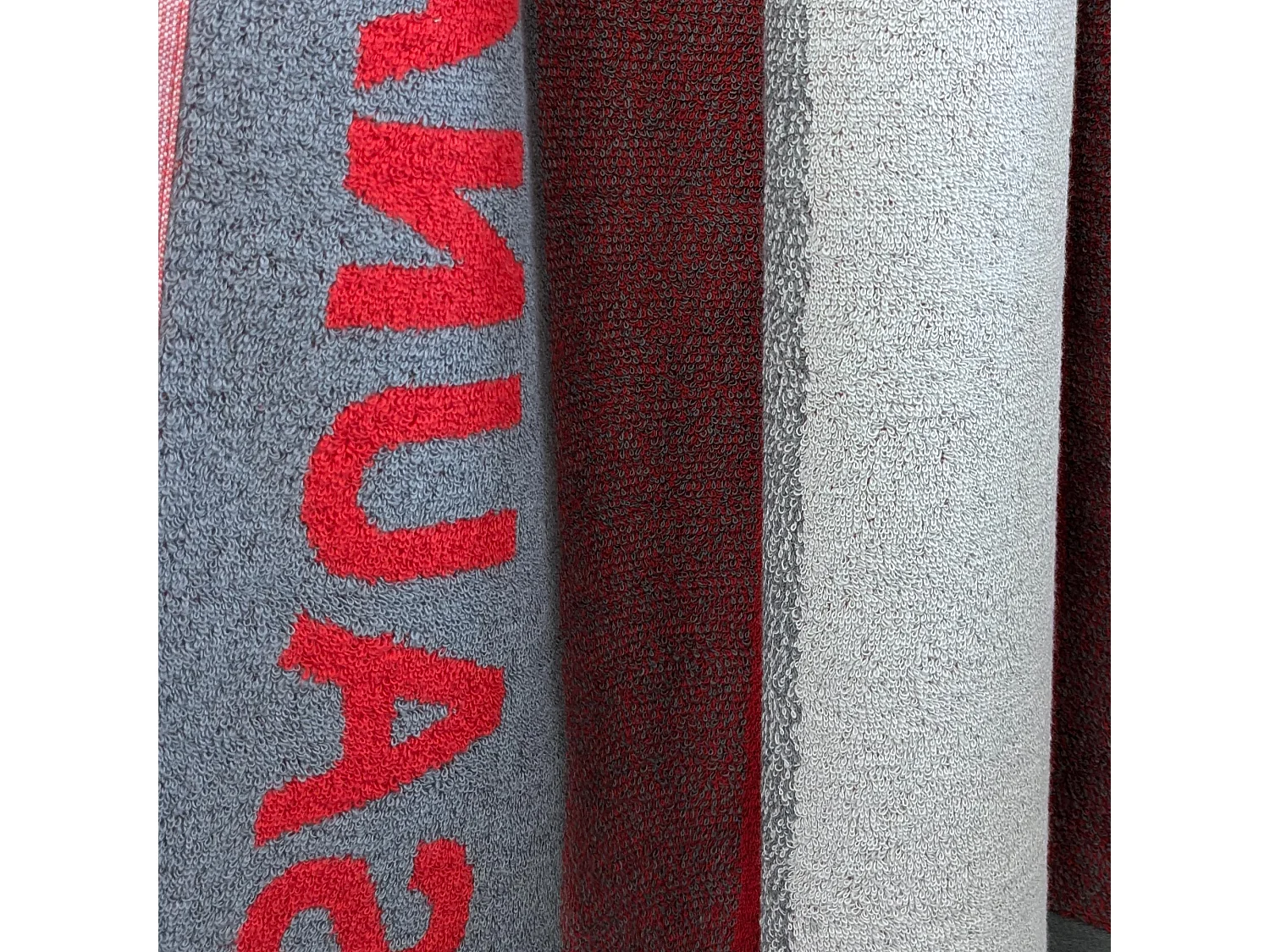 Drap de sauna 85x200 cm pur coton collection SAUNA à rayures rouge