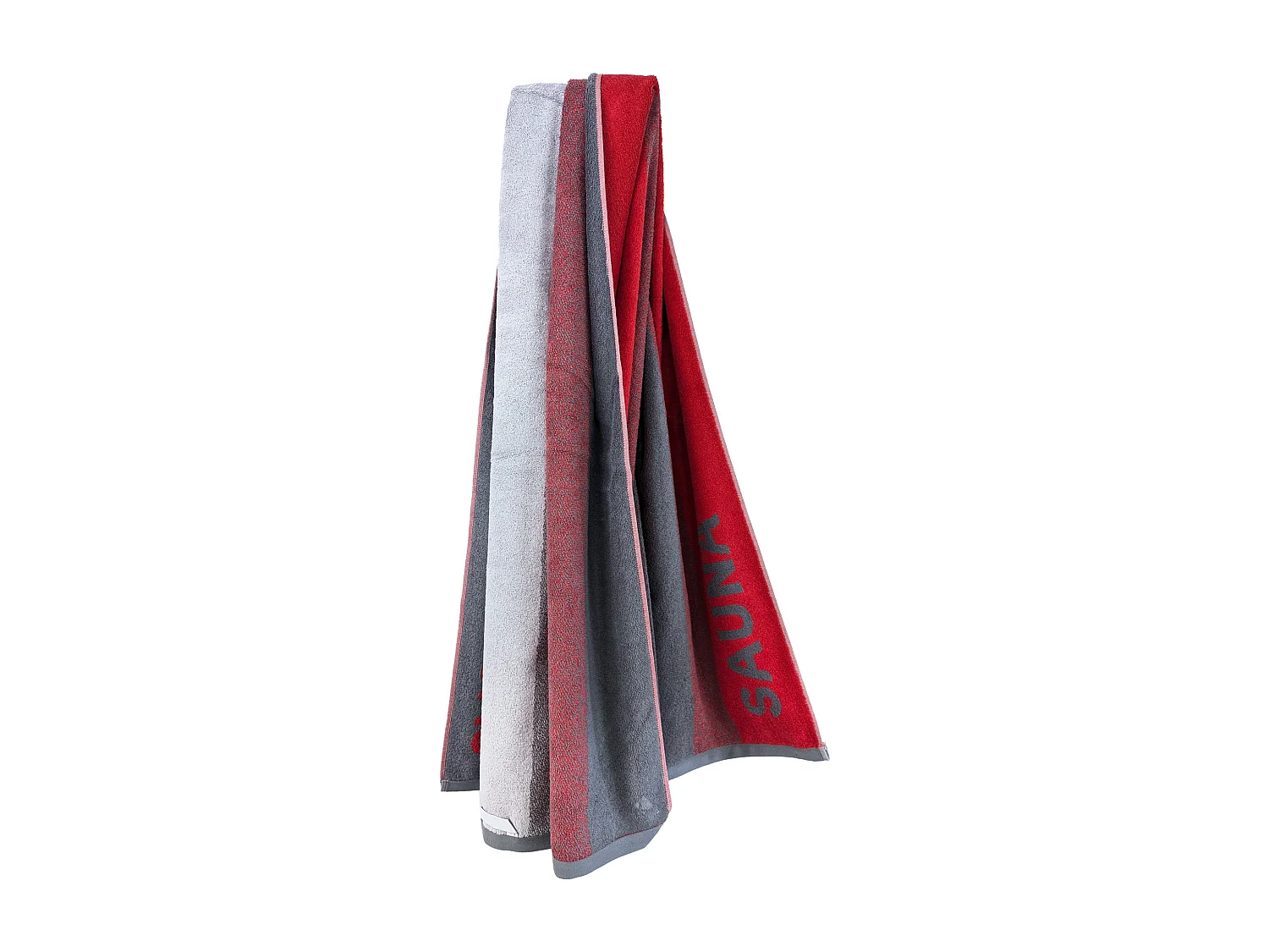 Drap de sauna 85x200 cm pur coton collection SAUNA à rayures rouge