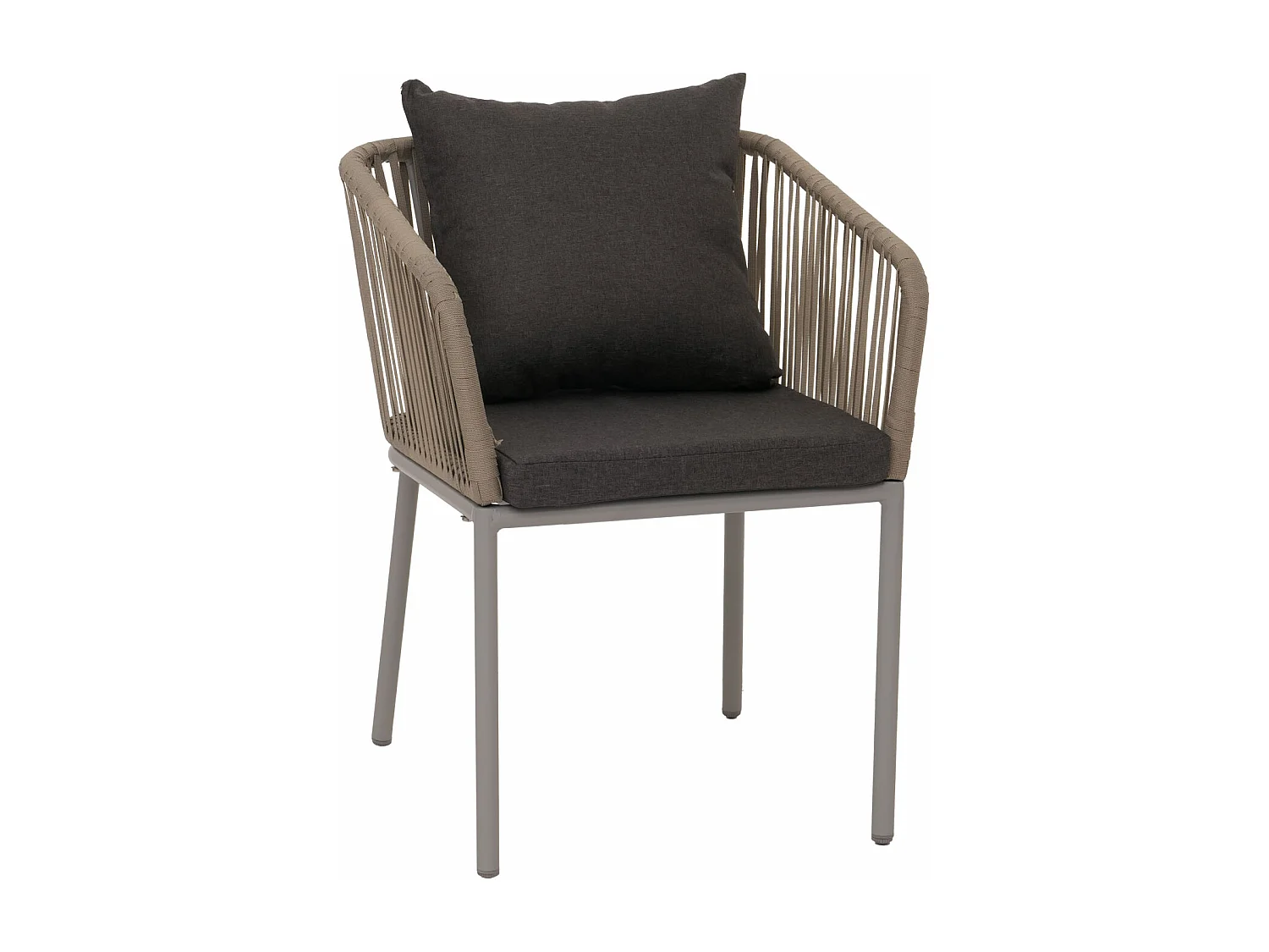 Ensemble de jardin MCW-N41 (5 pièces),  gris, coussin gris foncé