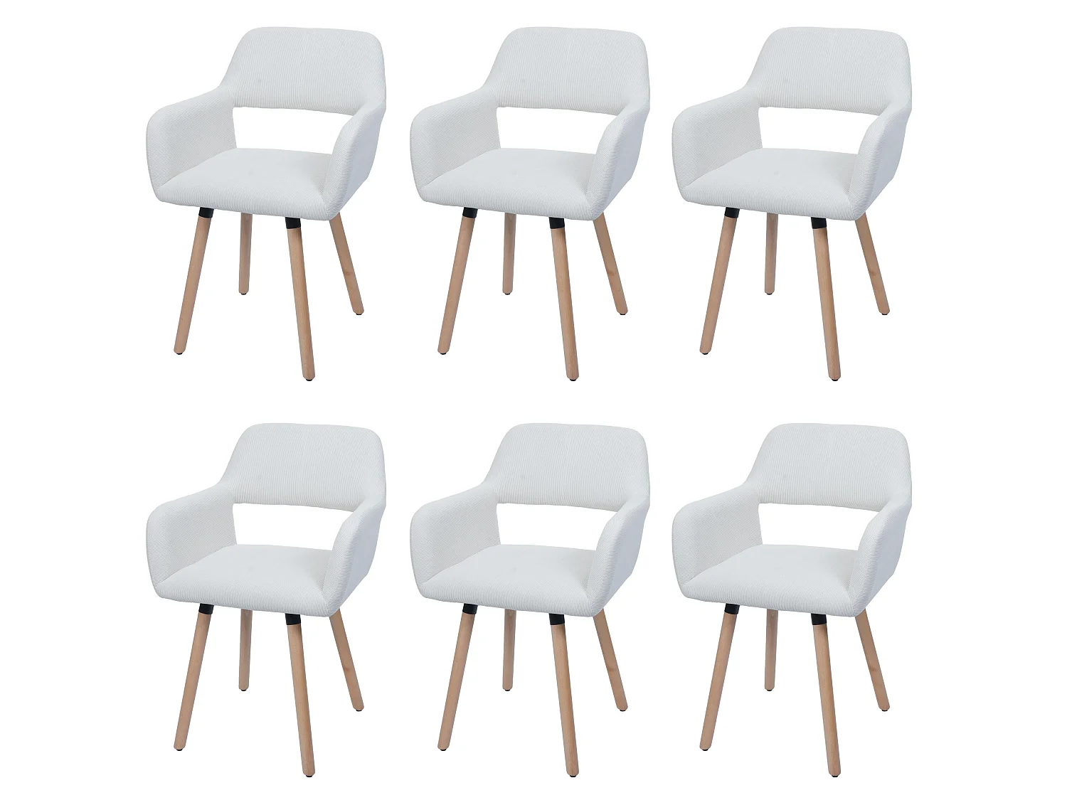 Chaise de salle à manger MCW-A50 II (lot de 6),  blanc crème