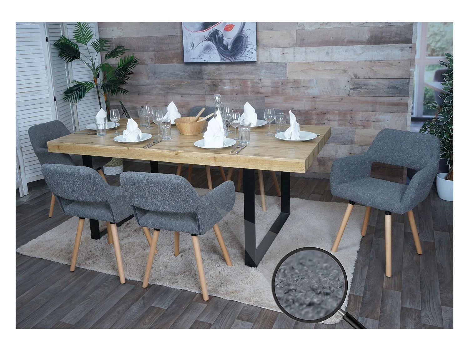 Chaise de salle à manger MCW-A50 II (lot de 6),  gris foncé