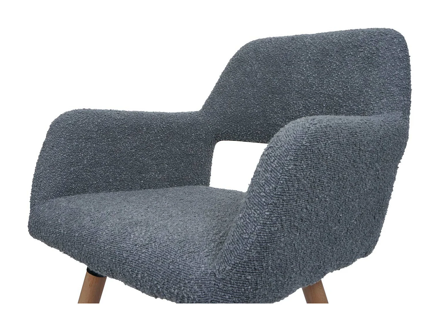 Set 6x sedie da pranzo MCW-A50 II, poltroncina cucina imbottita, legno Stoffa/tessuto bouclé (450g/m²) ~ grigio scuro