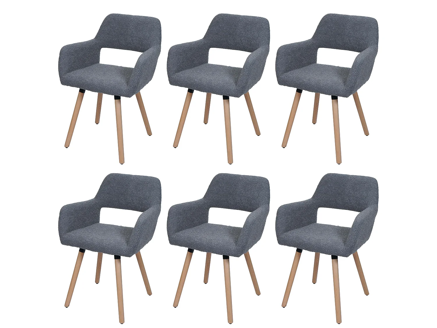 Chaise de salle à manger MCW-A50 II (lot de 6),  gris foncé