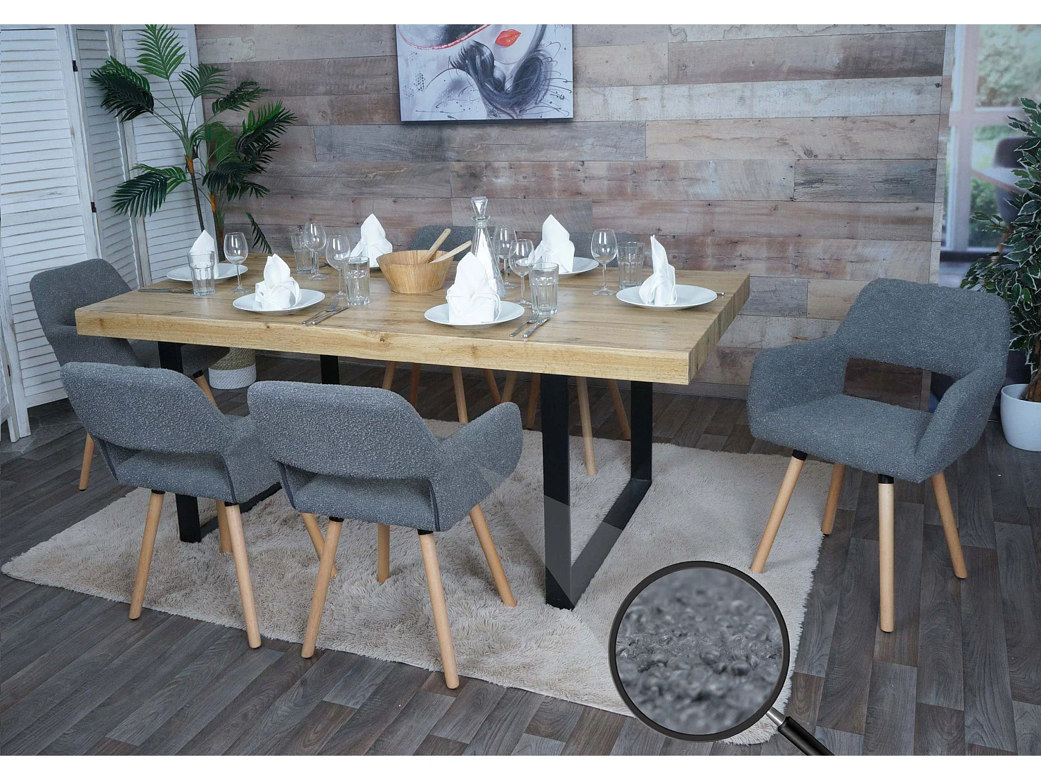 Chaise de salle à manger MCW-A50 II (lot de 6),  gris foncé