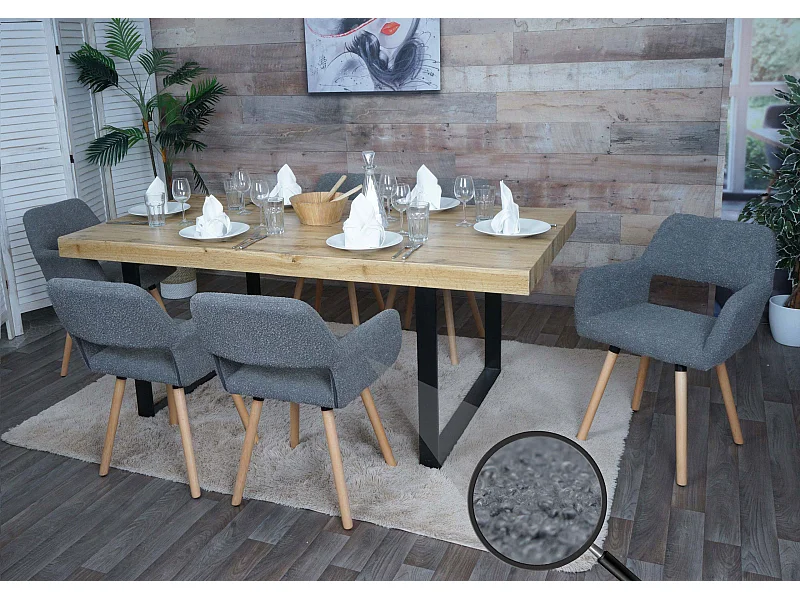 Chaise de salle à manger MCW-A50 II (lot de 6),  gris foncé