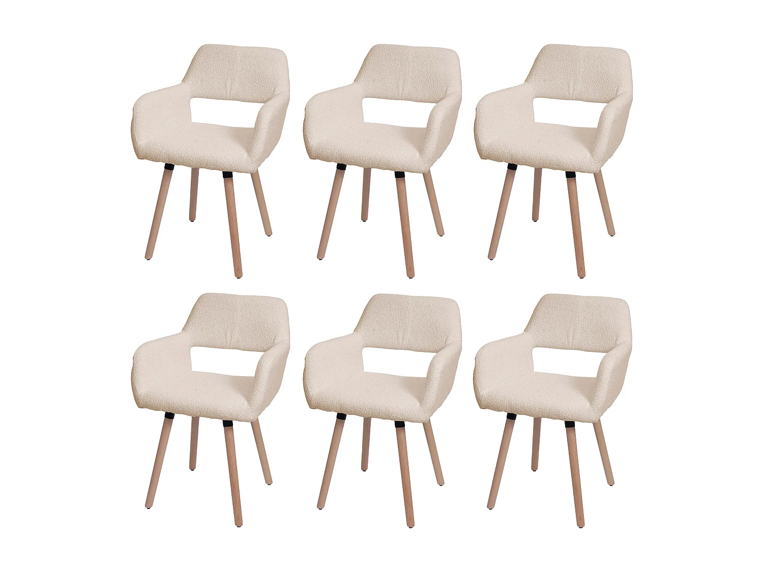 Chaise de salle à manger MCW-A50 II (lot de 6),  beige