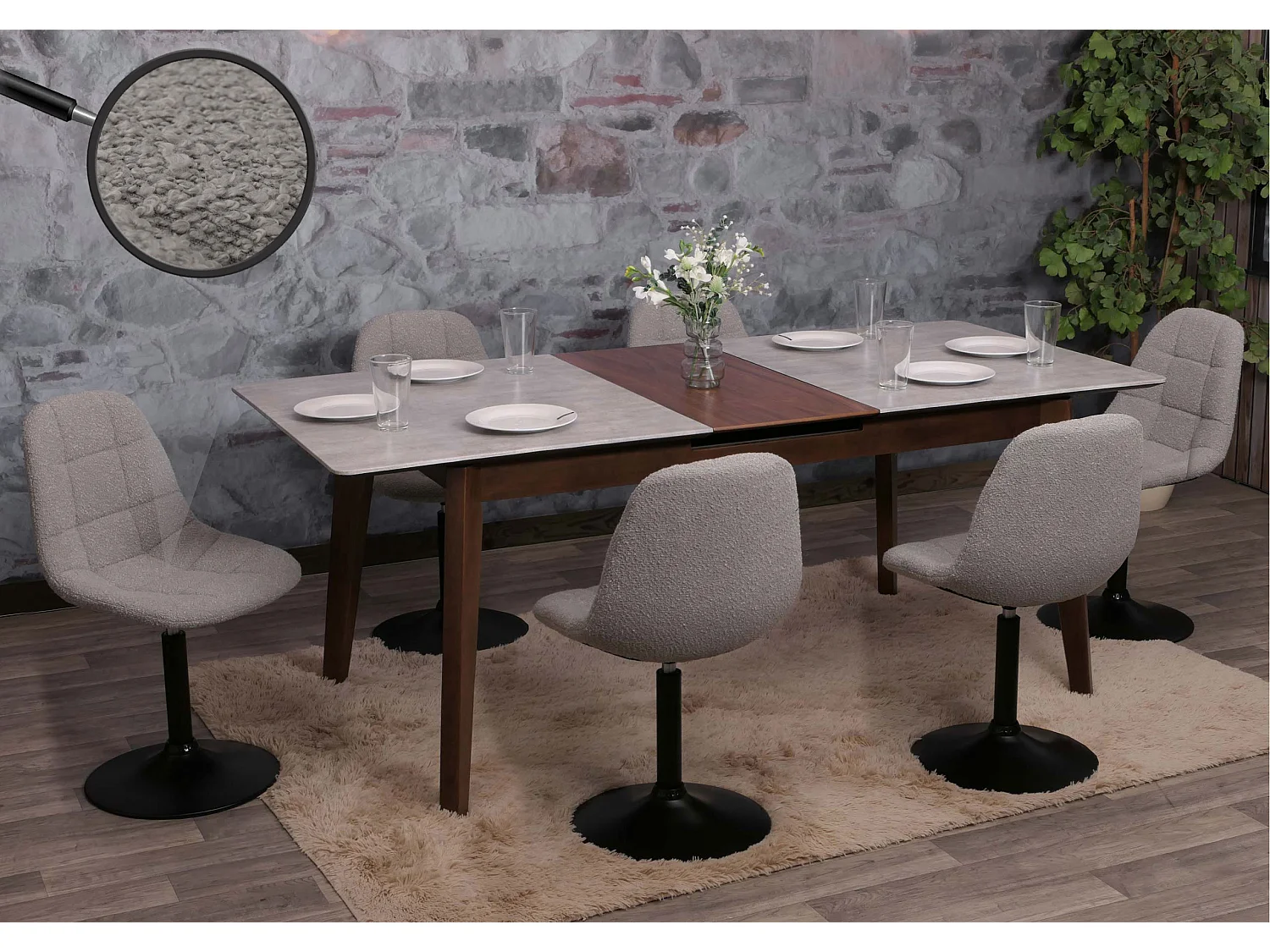 Eetkamerstoel MCW-A60 (set van 6),  grijs