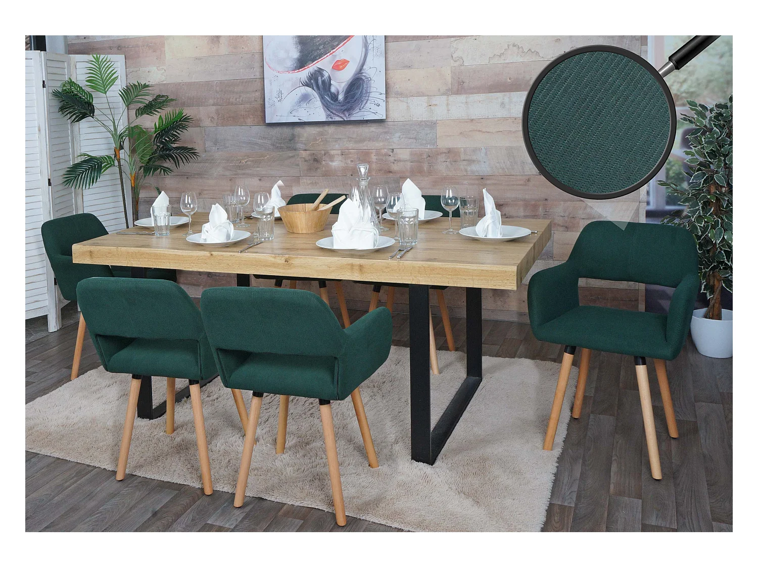 Chaise de salle à manger MCW-A50 II (lot de 6),  vert