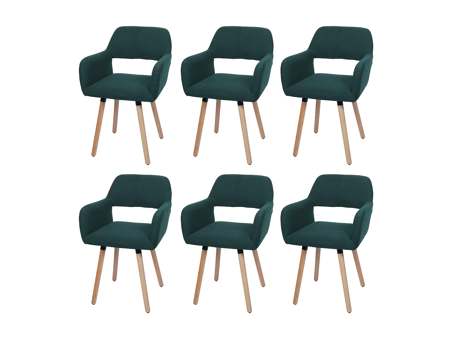 Esszimmerstuhl MCW-A50 II (6er-Set), Grün