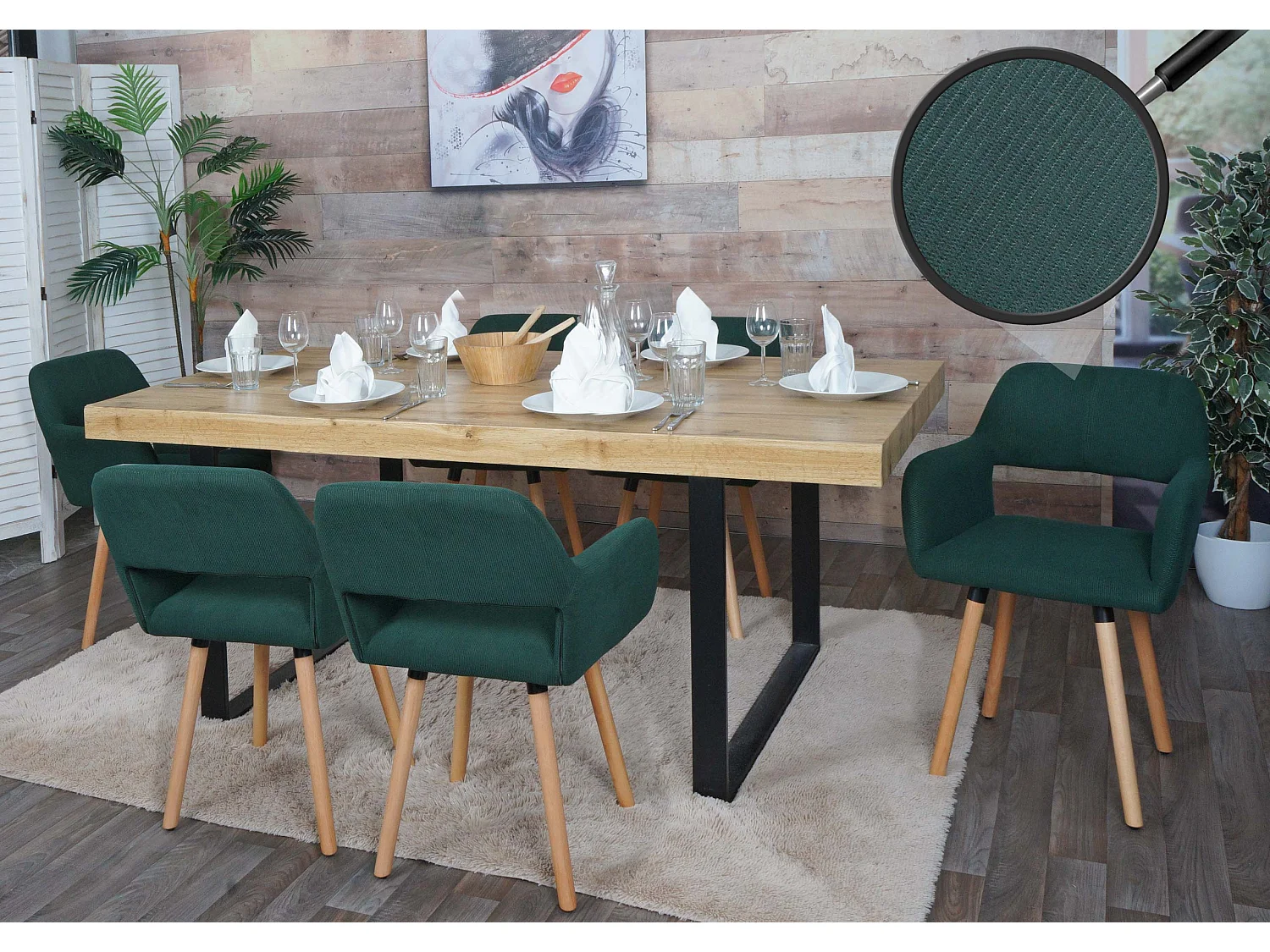 Chaise de salle à manger MCW-A50 II (lot de 6),  vert