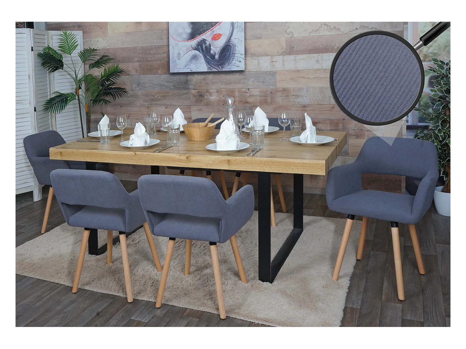 Chaise de salle à manger MCW-A50 II (lot de 6),  gris foncé