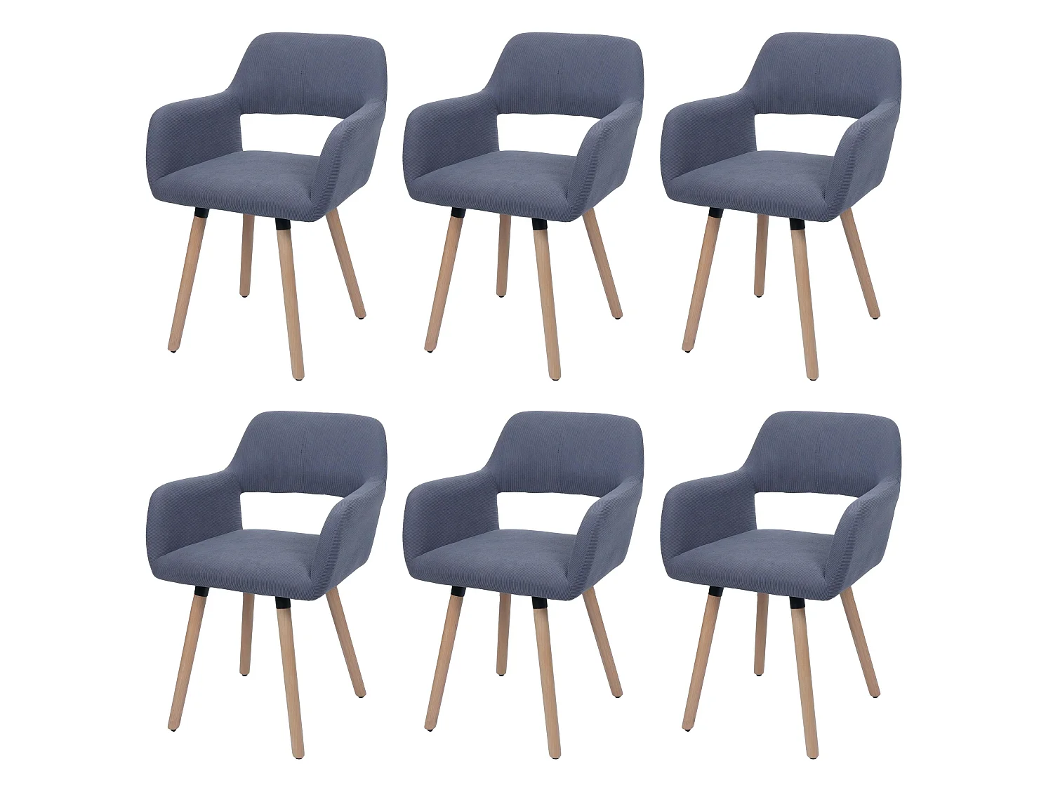 Chaise de salle à manger MCW-A50 II (lot de 6),  gris foncé