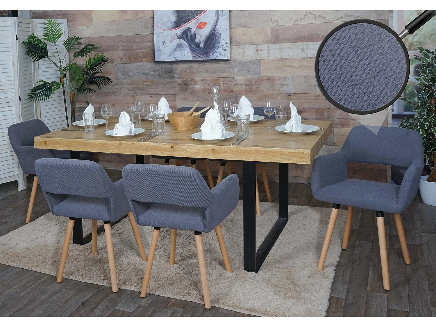 Chaise de salle à manger MCW-A50 II (lot de 6),  gris foncé