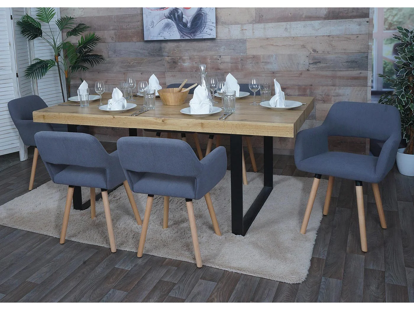 Chaise de salle à manger MCW-A50 II (lot de 6),  gris foncé