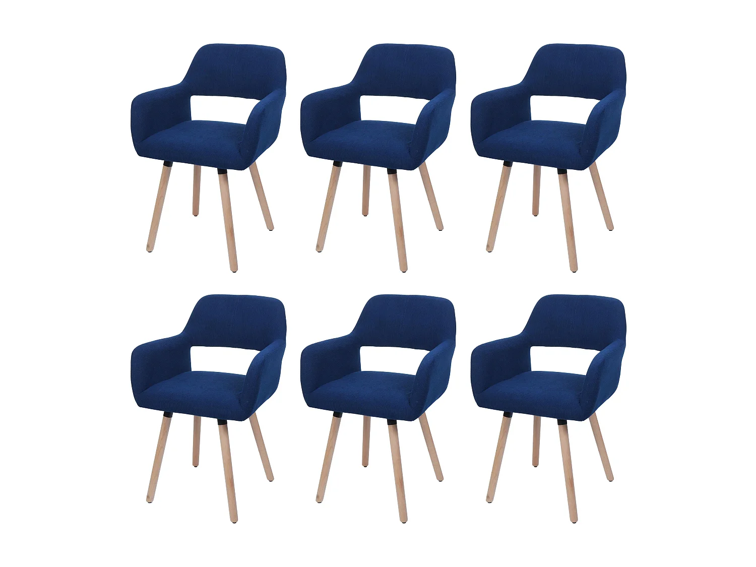 Eetkamerstoel MCW-A50 II (set van 6),  blauw