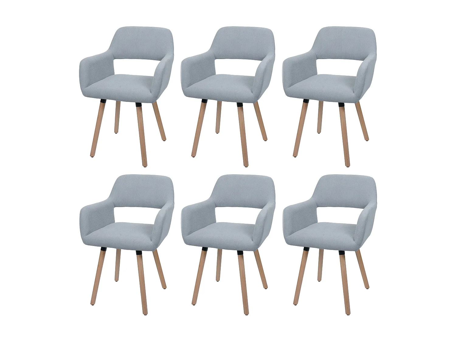 Cadeira de jantar MCW-A50 II (conjunto de 6),  cinzento claro