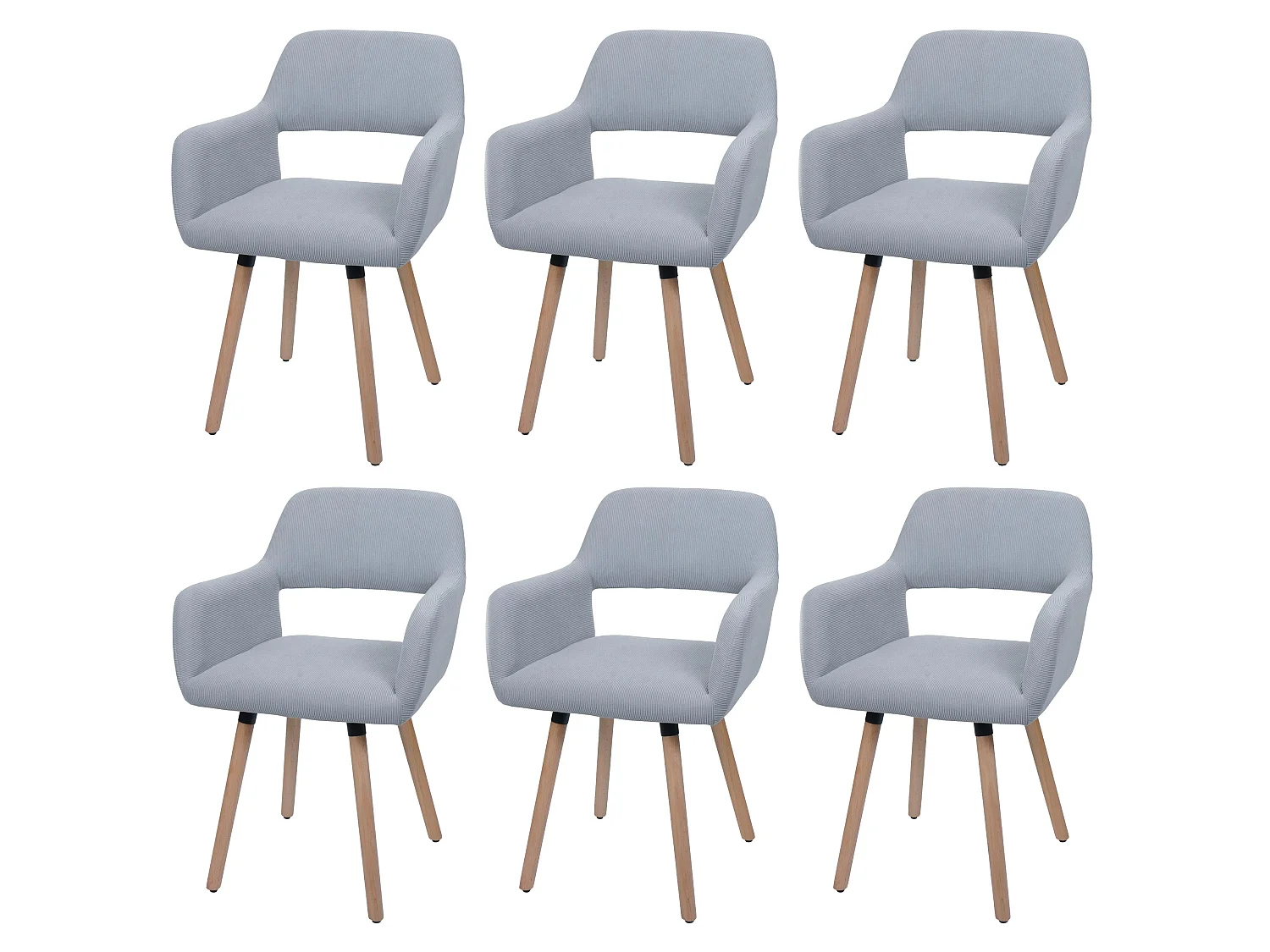 Chaise de salle à manger MCW-A50 II (lot de 6),  gris clair