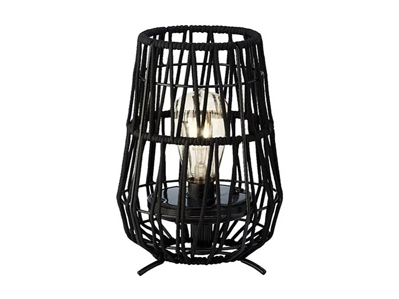 Lanterne de jardin solaire décorative noire - Ø 18 x 27,5 cm - Jardideco