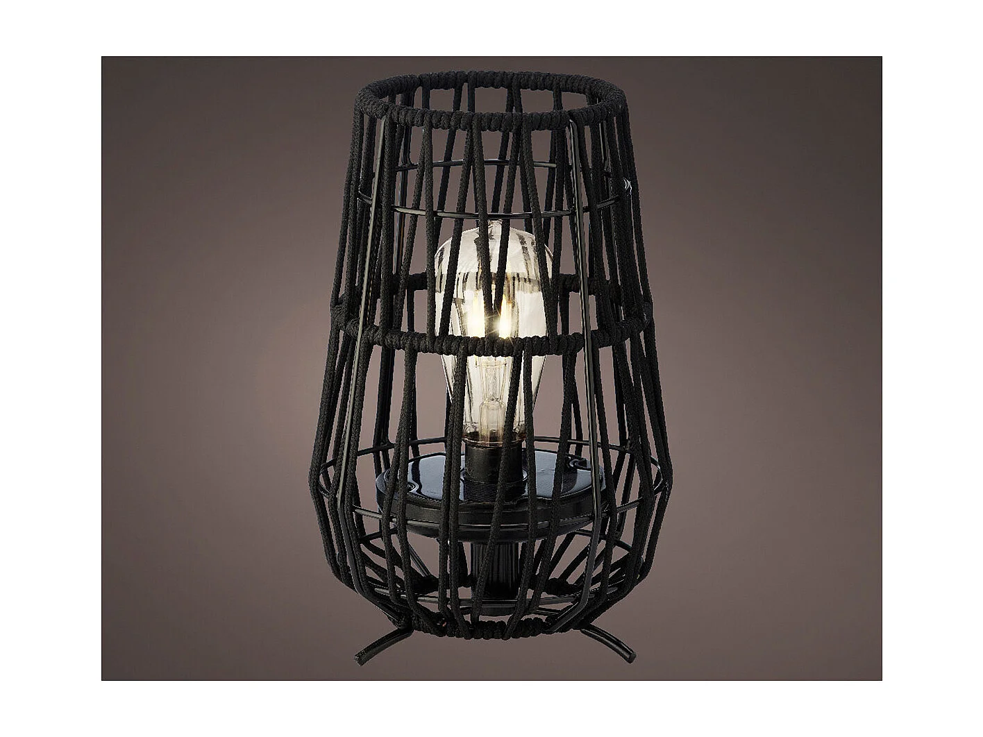 Lanterne de jardin solaire décorative noire - Ø 18 x 27,5 cm - Jardideco