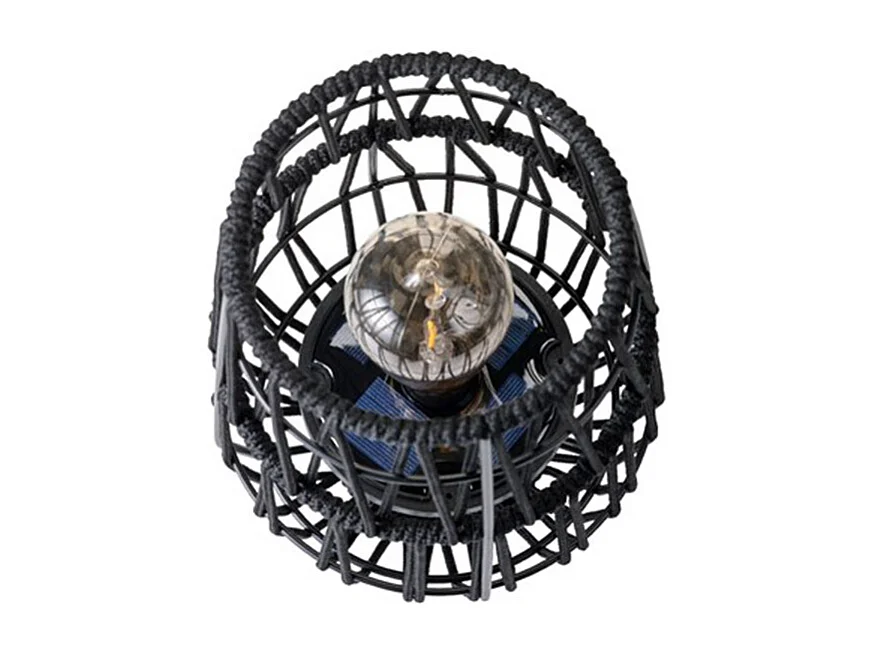 Lanterne de jardin solaire décorative noire - Ø 18 x 27,5 cm - Jardideco