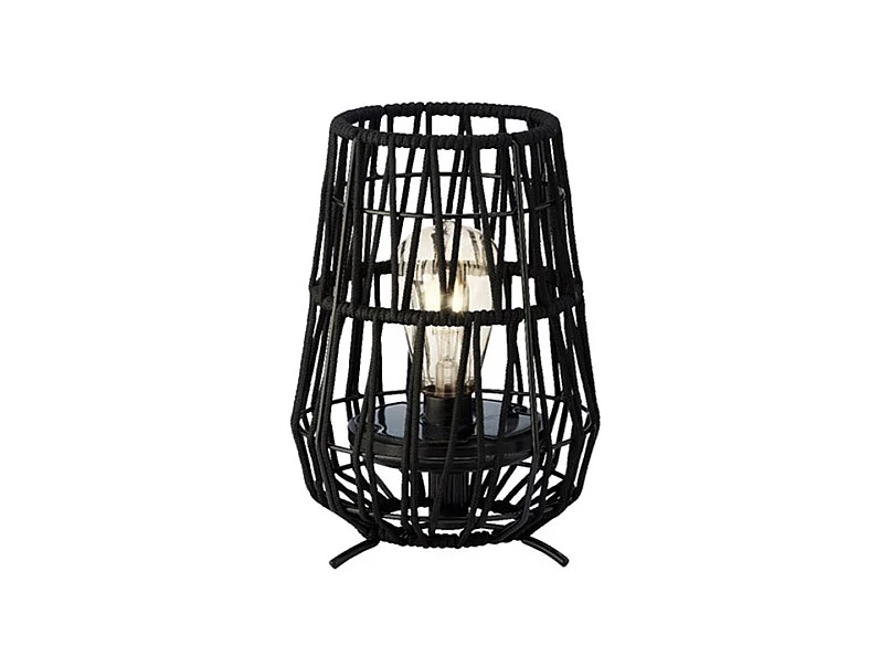 Lanterne de jardin solaire décorative noire - Ø 18 x 27,5 cm - Jardideco