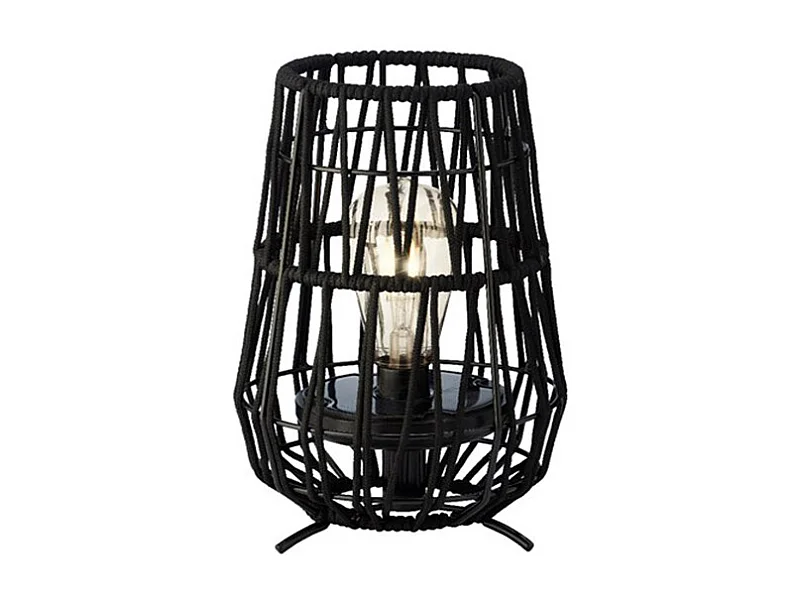 Lanterne de jardin solaire décorative noire - Ø 18 x 27,5 cm - Jardideco