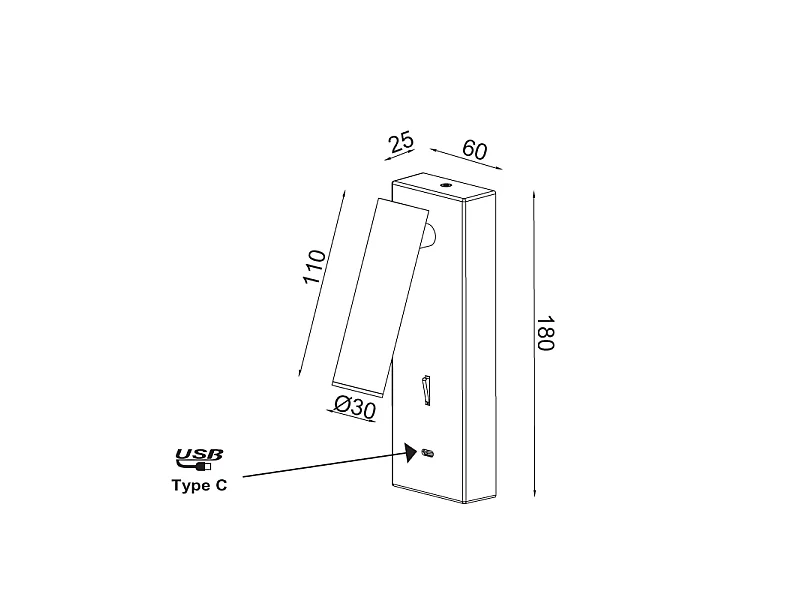 Applique LED Tarifa usb-c Mantra