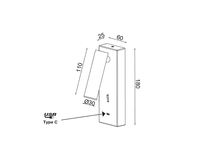 Applique LED Tarifa usb-c Mantra