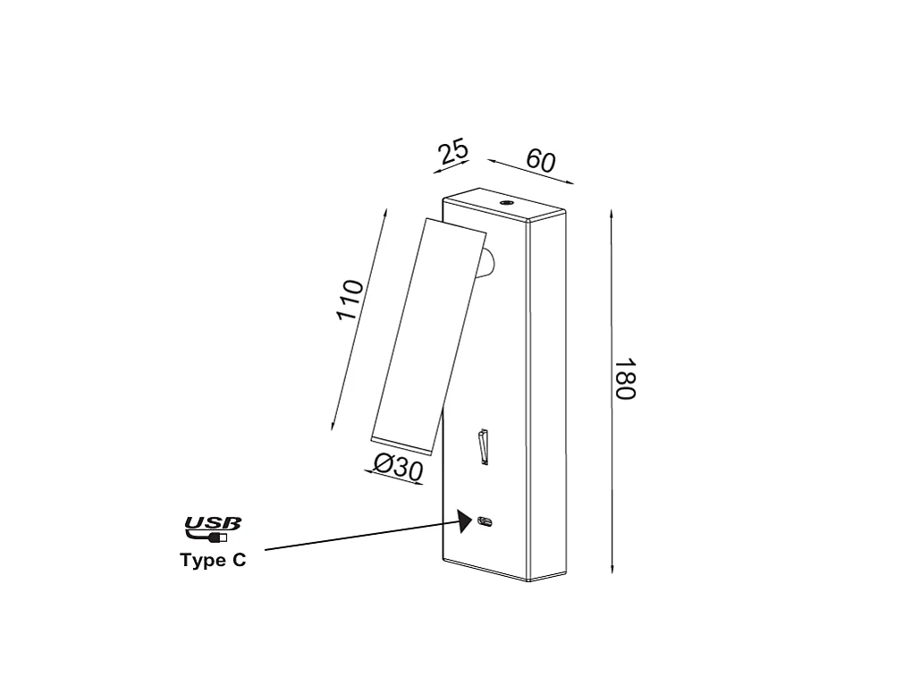 Applique LED Tarifa usb-c Mantra