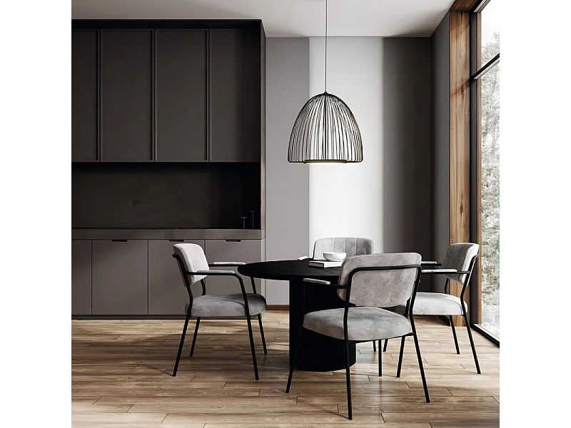 Suspension LED Smart en métal noir Mantra