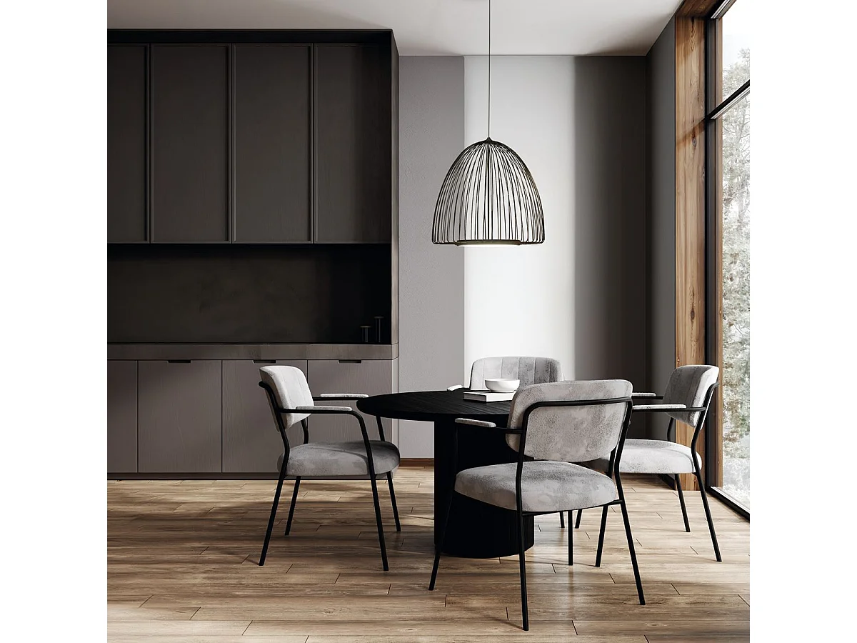 Suspension LED Smart en métal noir Mantra